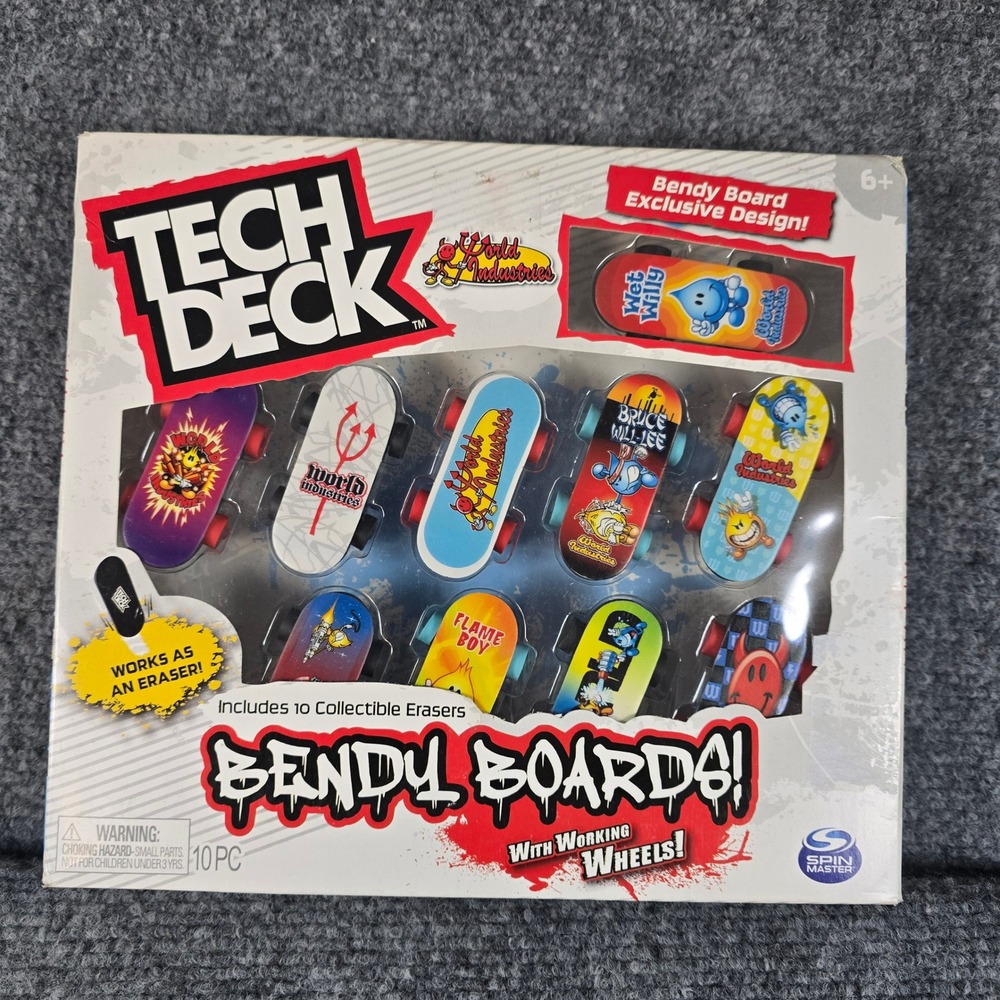 Tech Deck Bendy Boards‎ 10 Piece Collectible Fingerboard Eraser Set Exclusive